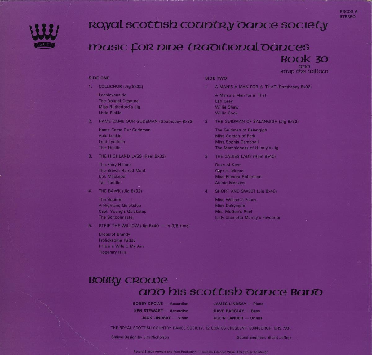 Music for Twelve Traditional Dances. Book 30. Bobby Crowe and his Scottish Dance Band