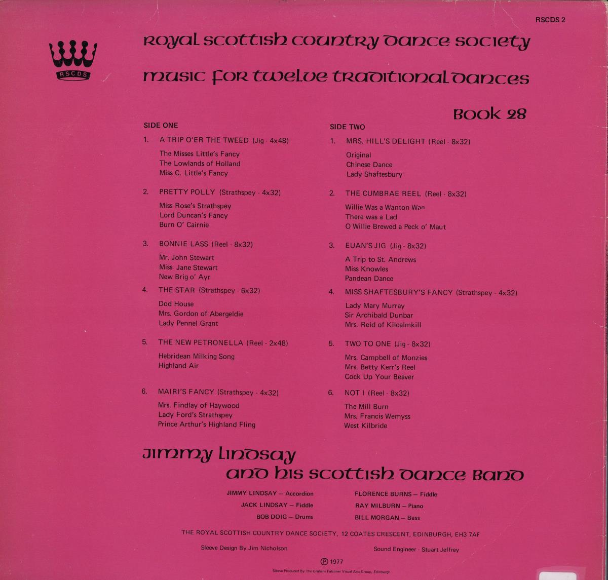 Music for Twelve Traditional Dances. Book 28. Jimmy Lindsay and his Scottish Dance Band