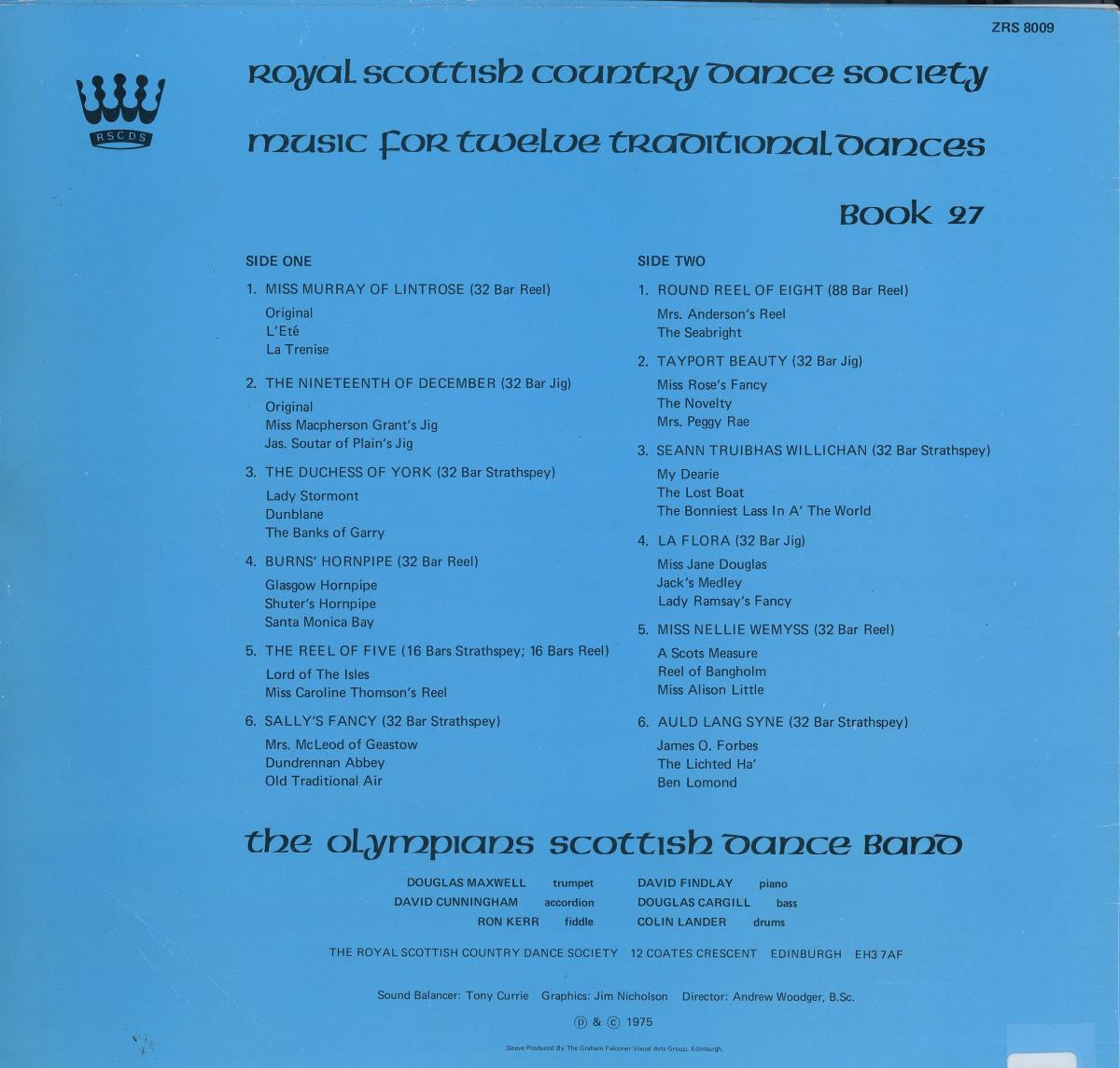 Music for Twelve Traditional Dances. Book 27. The Olympians Scottish Dance Band
