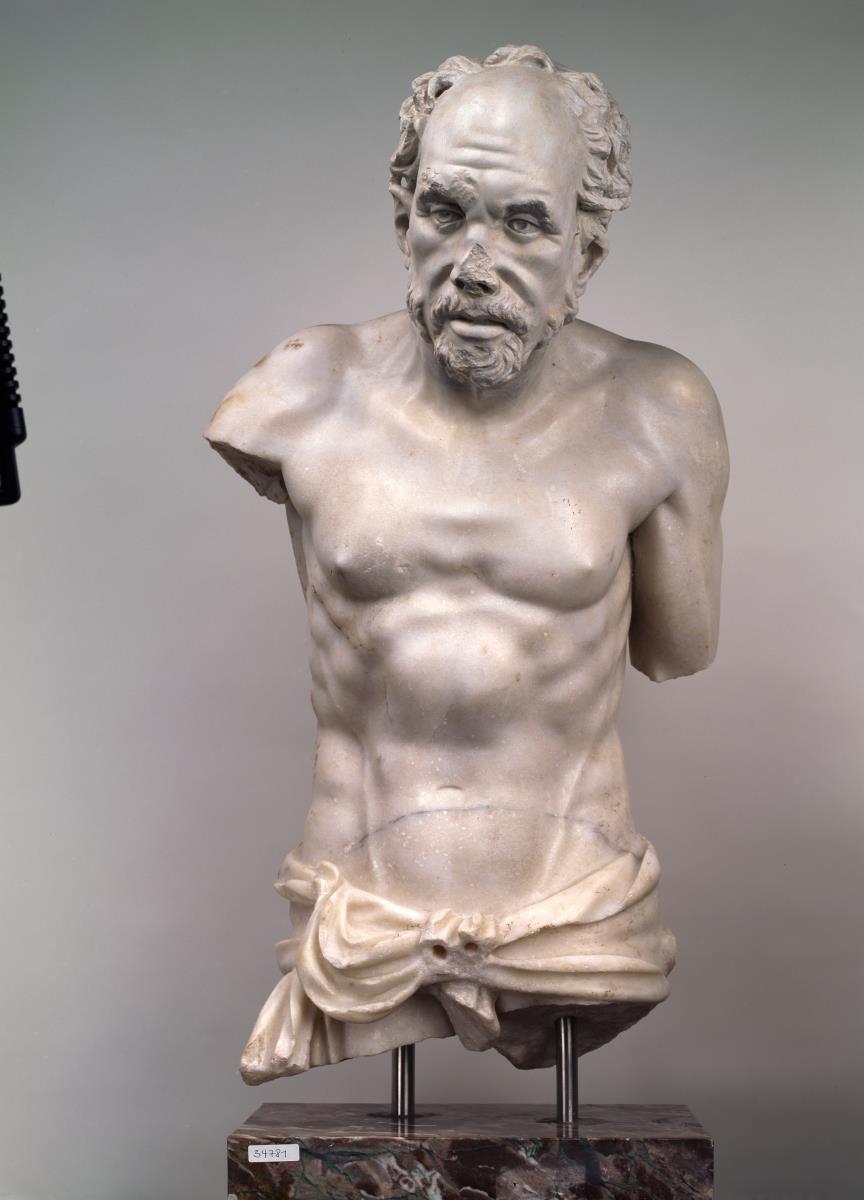 Torso eines Fischers ("Seneca-Typ") mit anpassendem Abguß des Kopfes