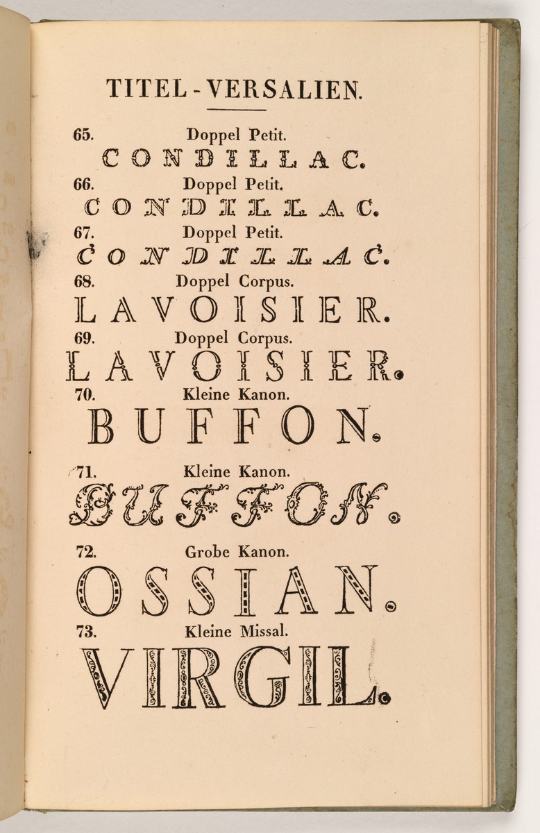 Nachtrag Zu Den Schrift-Proben der Deckerschen Giesserei in Berlin von 1819.