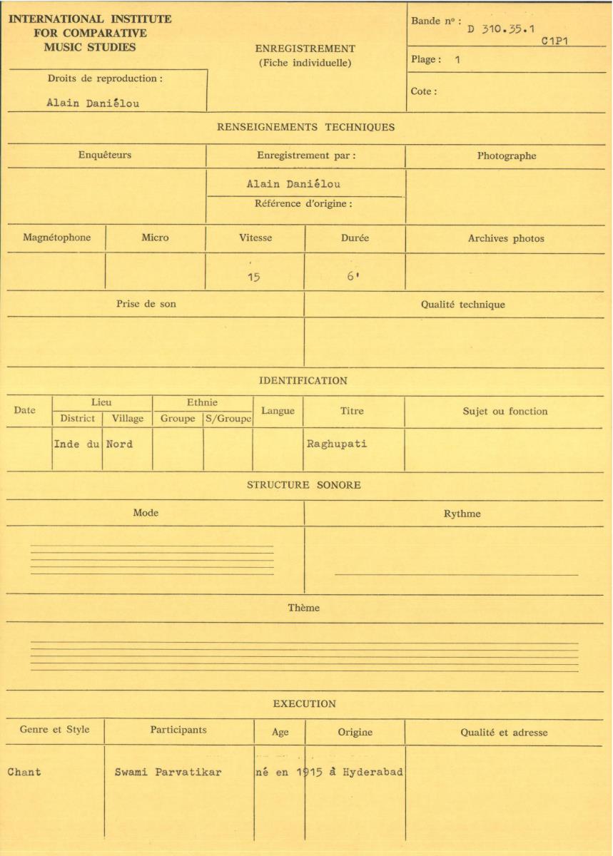 Inde du Nord / Chant Religieux