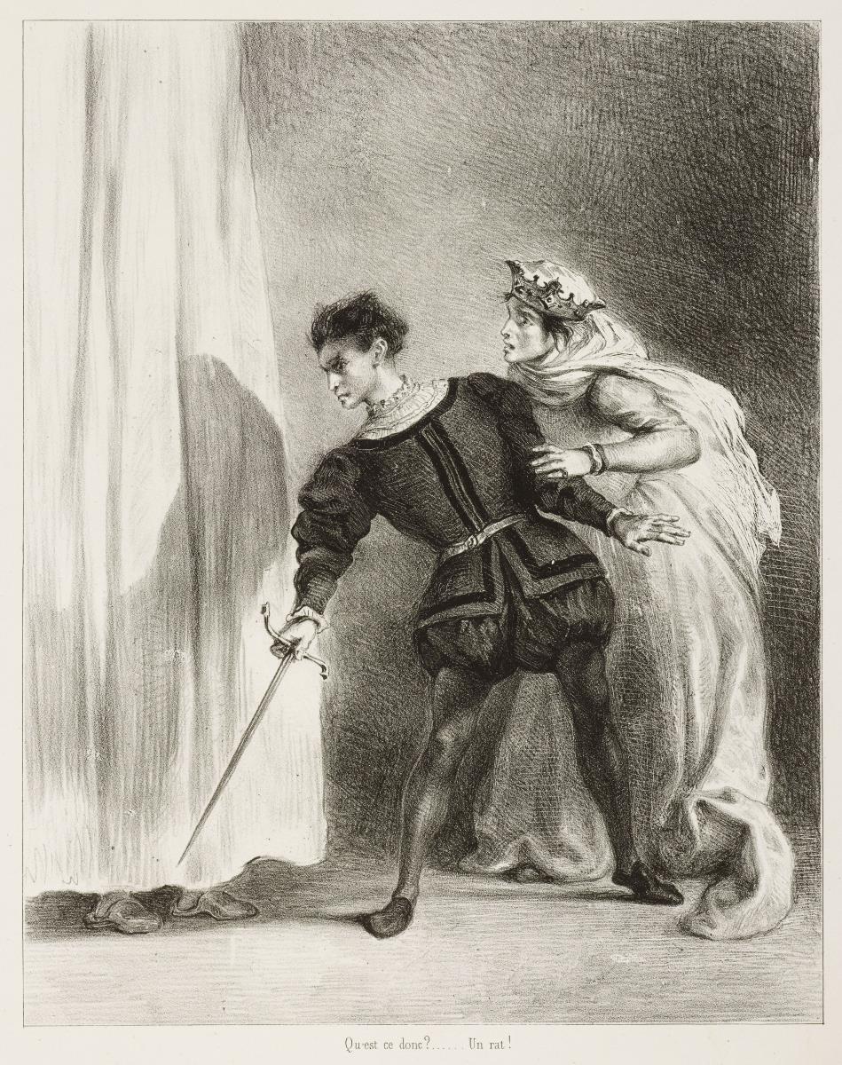 Der Mord an Polonius. Illustration zu Shakespeare: Hamlet