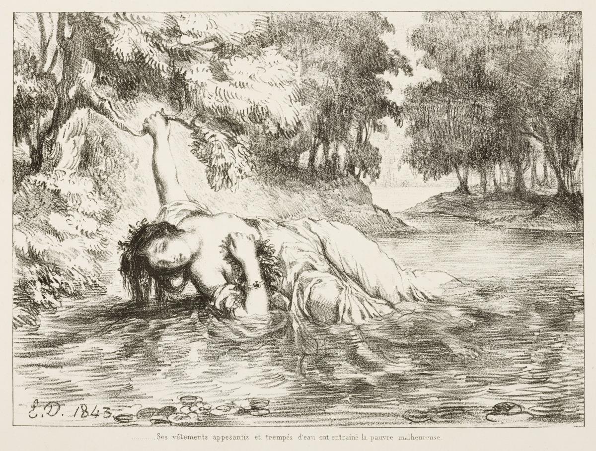 Der Tod der Ophelia. Illustration zu Shakespeare: Hamlet