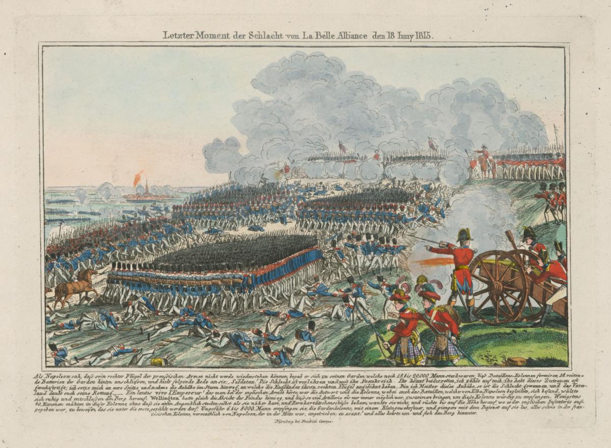 Letzter Moment der Schlacht von La Belle Alliance den Juny 1815