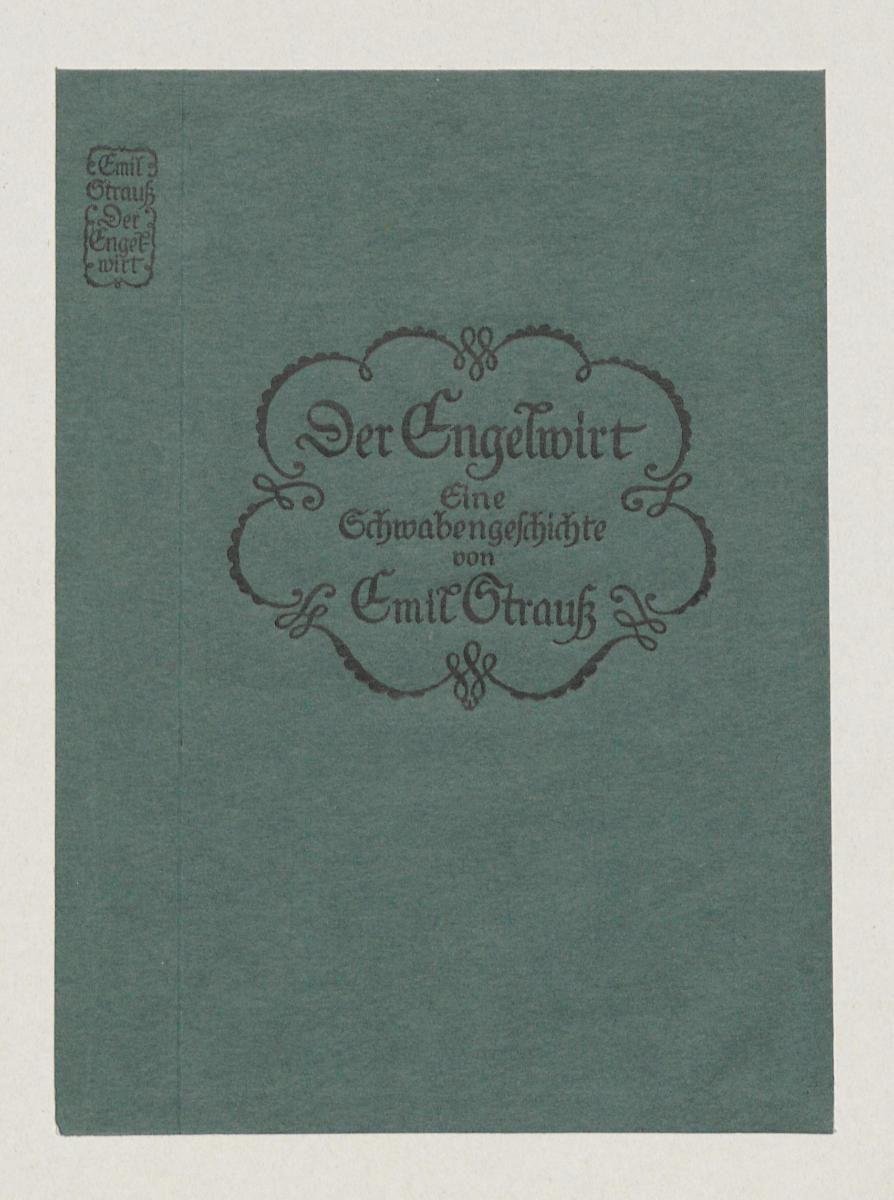 Einband zu Emil Strauß, Der Engelwirt