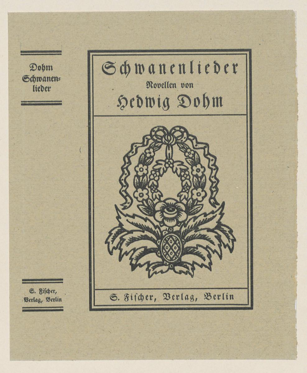 Einband zu Hedwig Dohm, Schwanenlieder