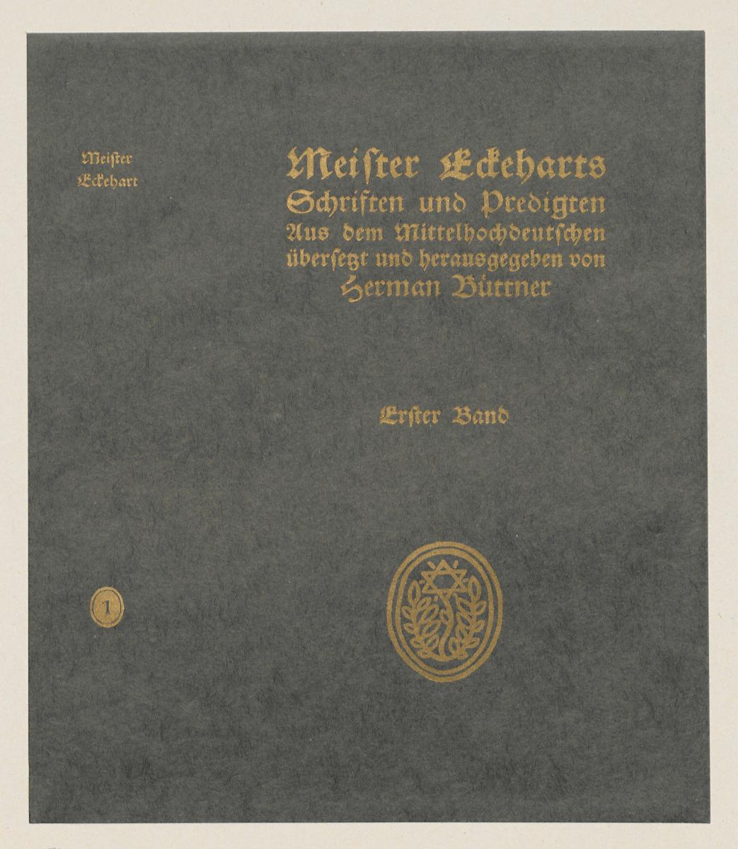 Einband zu Meister Eckeharts Schriften und Predigten