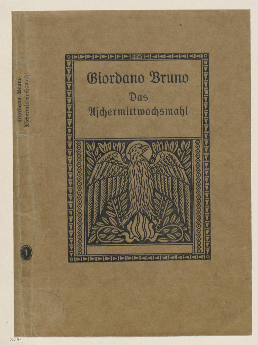 Einband zu Giordano Bruno, Das Aschermittwochsmahl