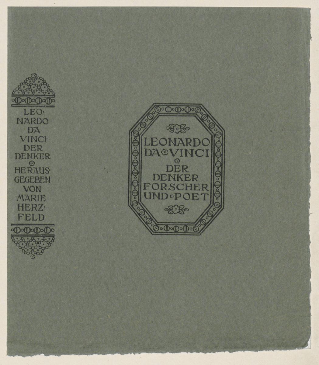 Einband zu Marie Herzfeld, Leonardo da Vinci Der Denker Forscher und Poet