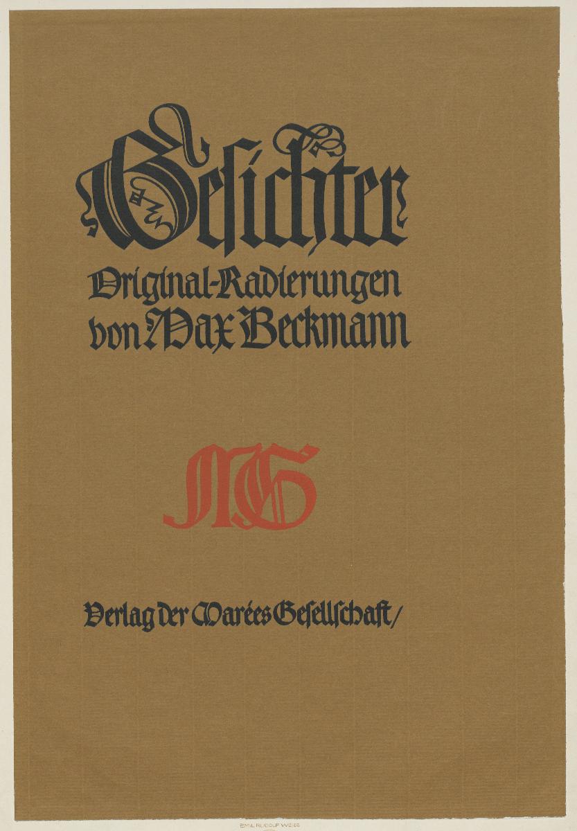 Umschlagtitel zu Max Beckmann, Gesichter, Marées Gesellschaft