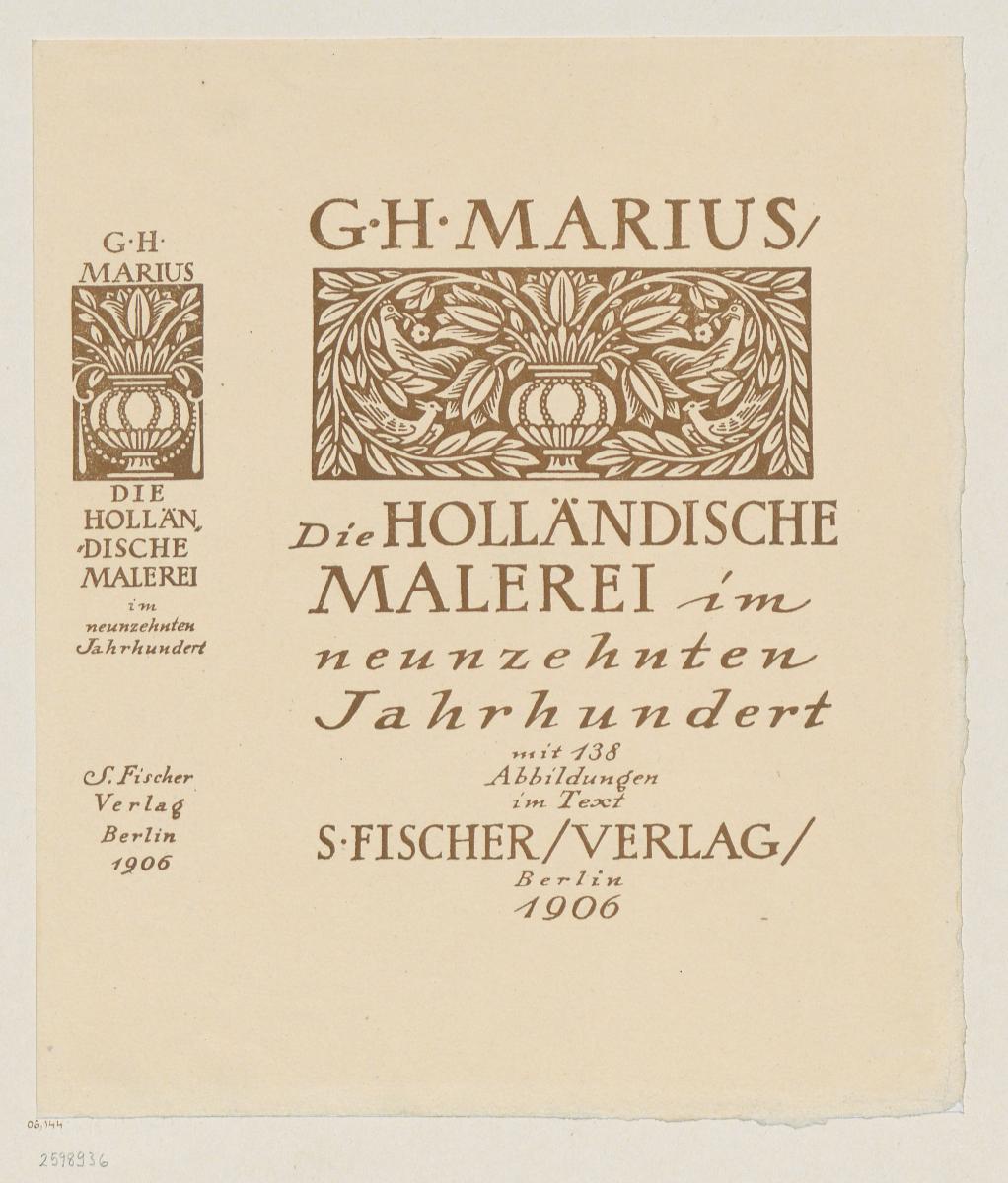 Einband zu Gerarda Hermina Marius, Die holländische Malerei im neunzehnten Jahrhundert
