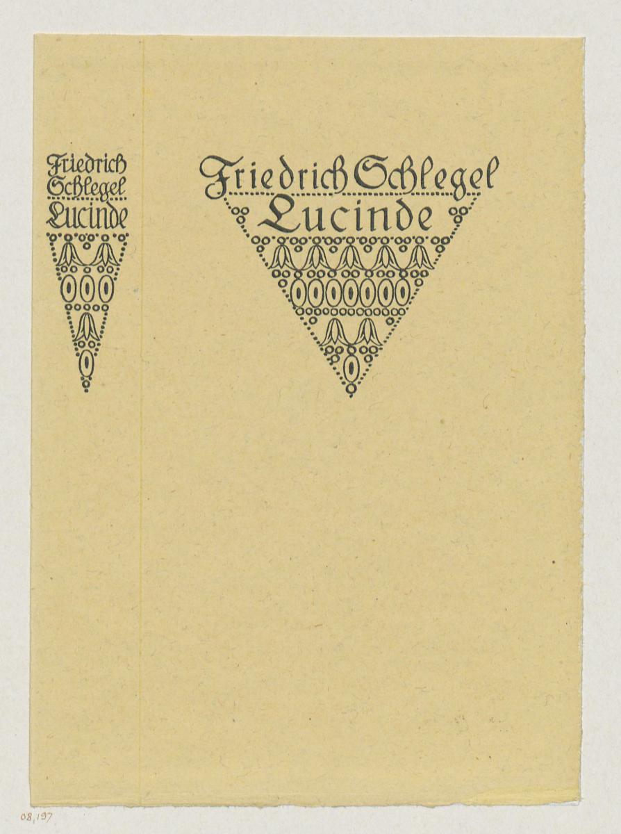 Einband zu Friedrich Schlegel, Lucinde