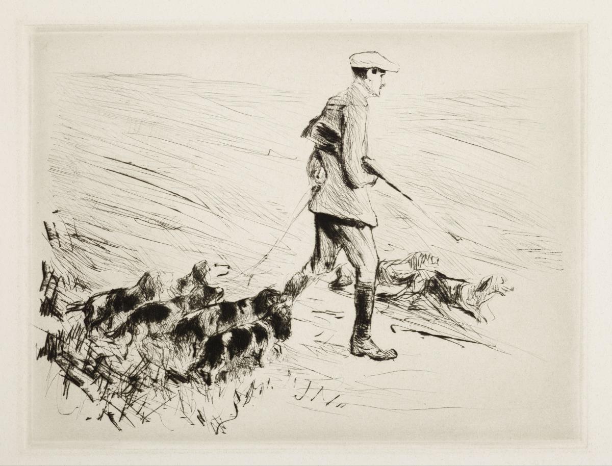 Jäger mit Hunden