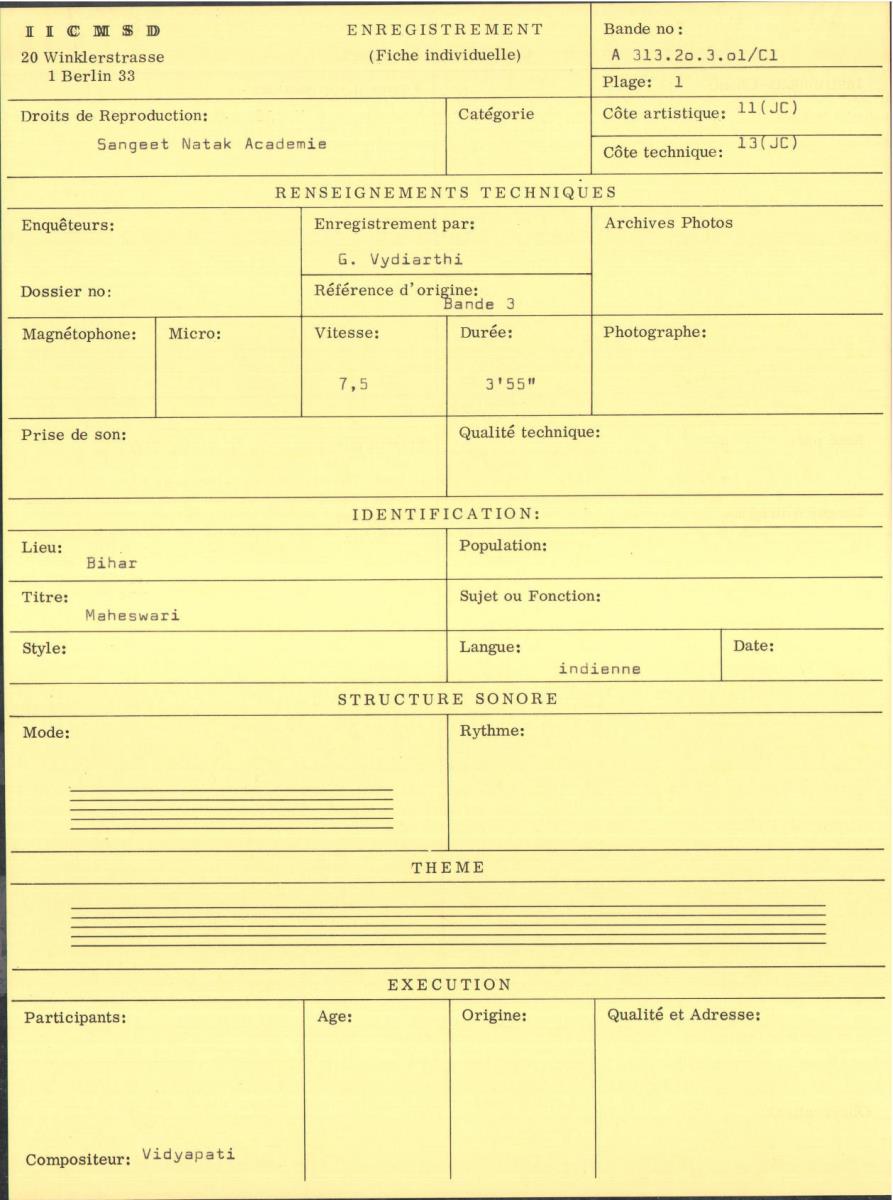 India / Bihar / Songs of Vidyapati, Vaisali songs.