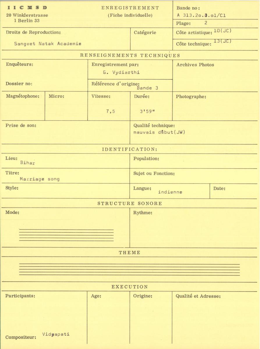 India / Bihar / Songs of Vidyapati, Vaisali songs.
