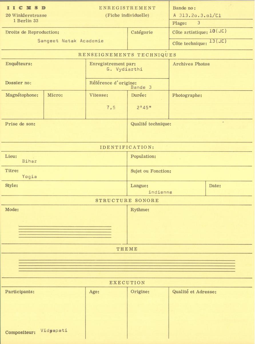 India / Bihar / Songs of Vidyapati, Vaisali songs.