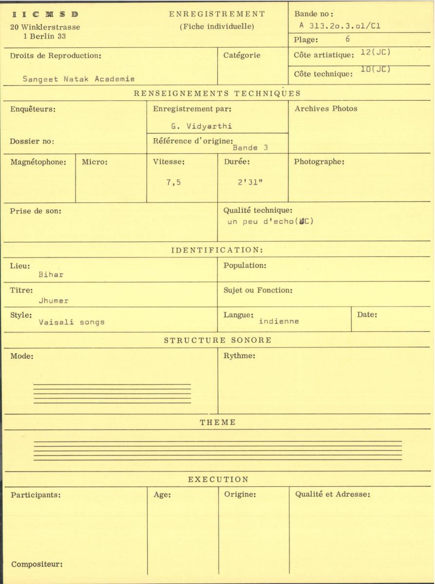 India / Bihar / Songs of Vidyapati, Vaisali songs.
