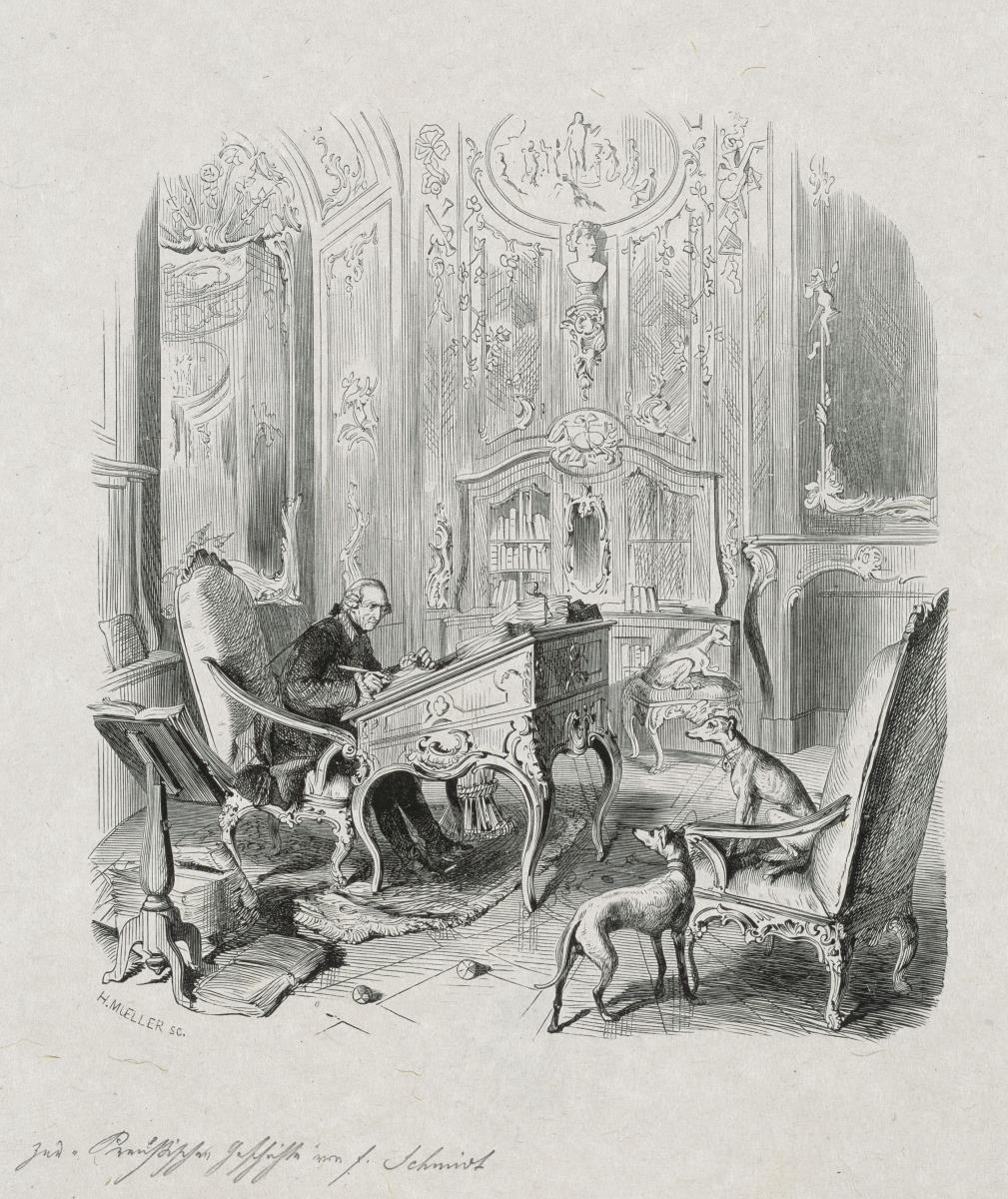 Friedrich II am Schreibtisch