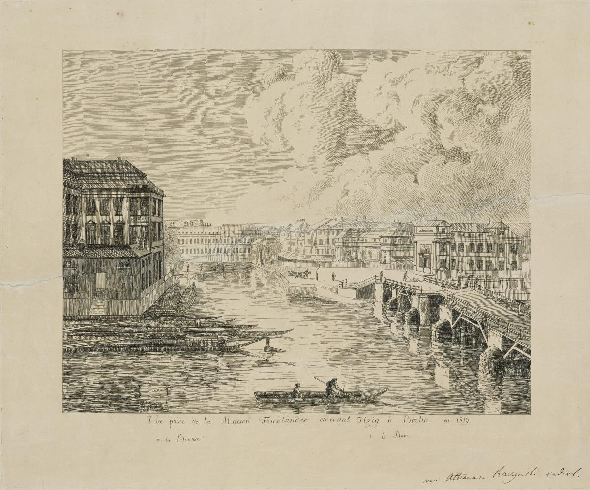 Blick auf die Spree bei der Börse (aus dem Palais Hitzig, Burgstr. 25)