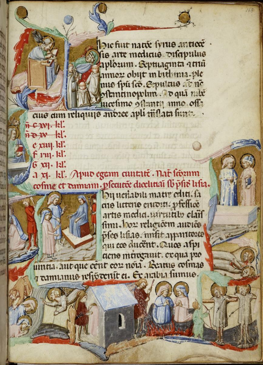 Psalterium und Martyrologium. Martyrium der Hl. Cosmas und Damian