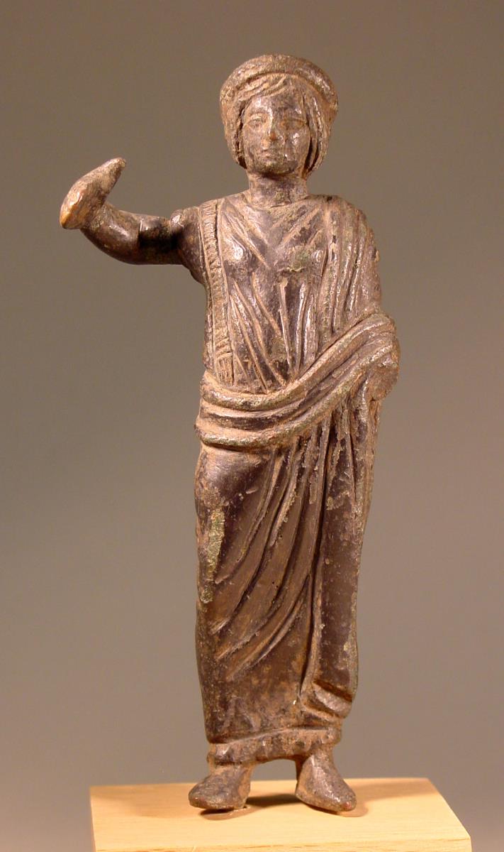 Etruskische Adorantenstatuette (Statuette einer ehemals geflügelten Gottheit. Göttin?)