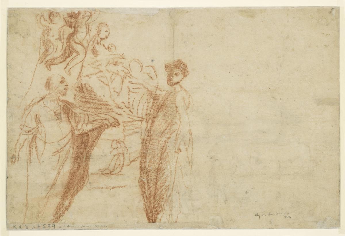 Madonna mit Heiligen (Studie nach Annibale Carraccis Altarbild "Madonna mit dem hl. Matthäus" für San Prospero in Reggio Emilia, heute Gemäldegalerie Alte Meister, Dresden)