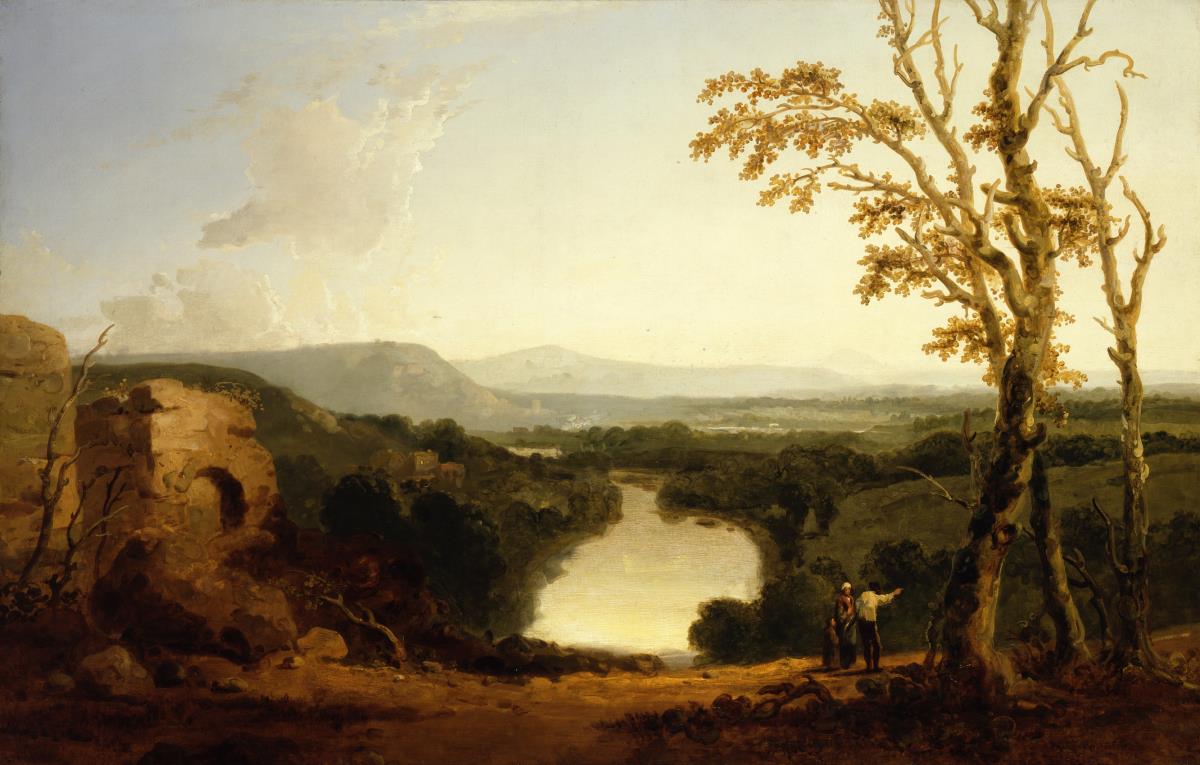 Landschaft mit Flusstal