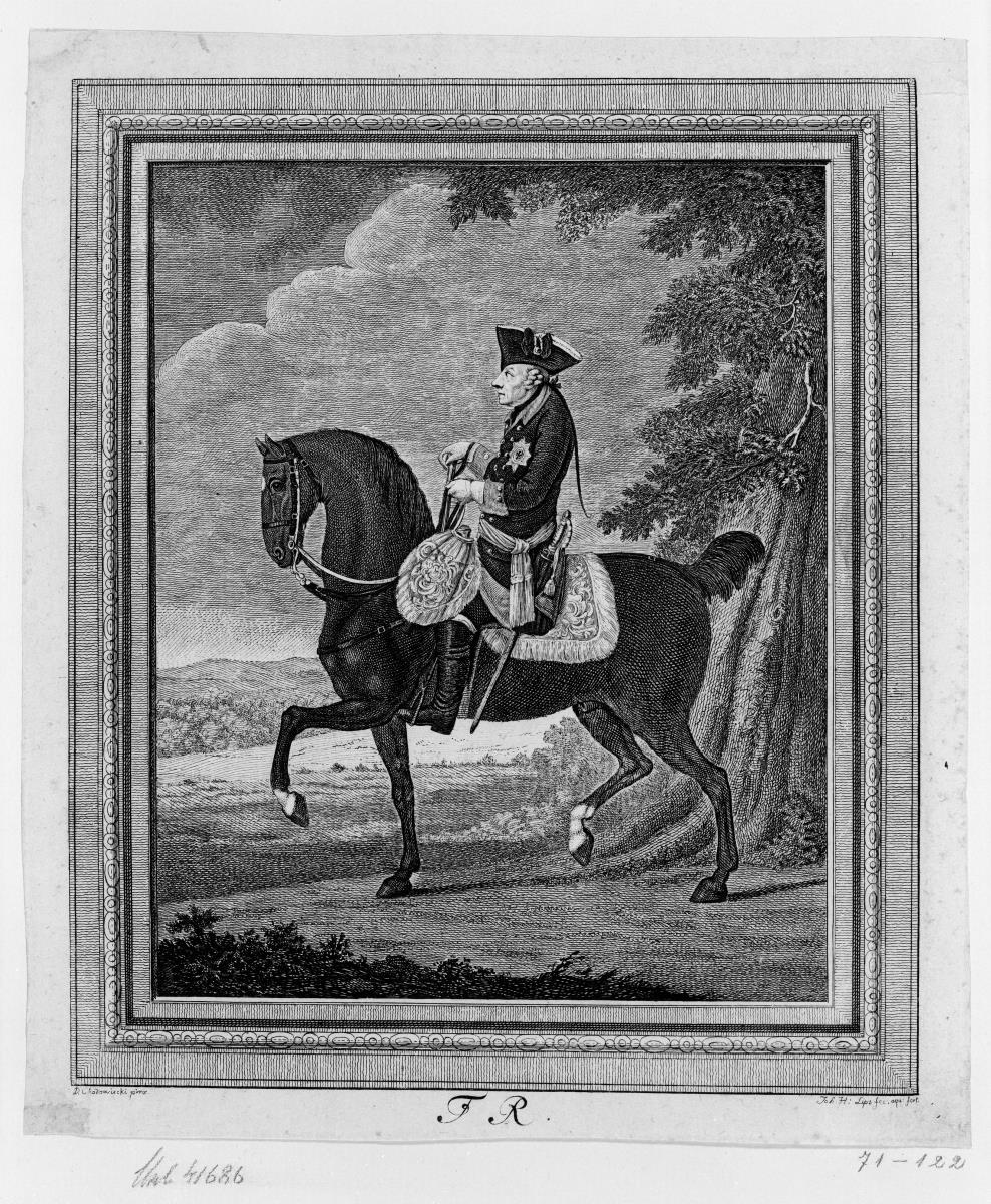 König Friedrich II. zu Pferde