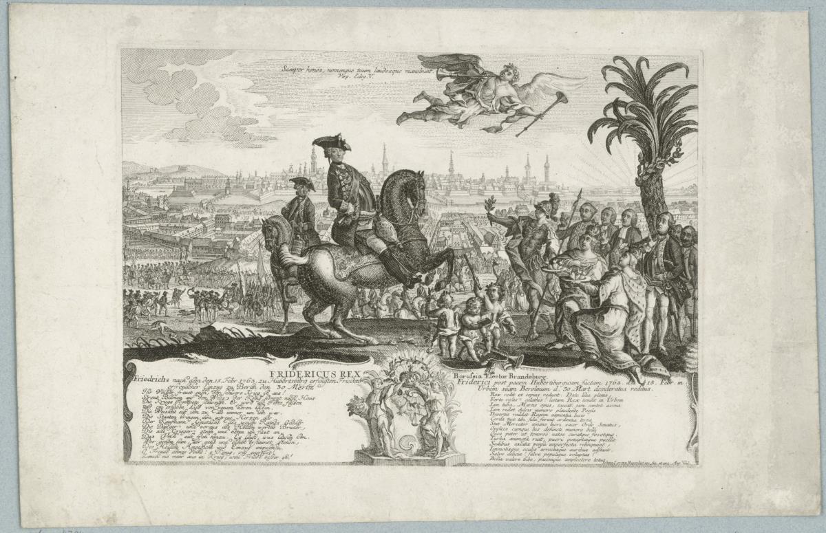 Einzug Friedericus der Großen in Berlin am 30.3.1763 nach dem Frieden in Hubertusburg