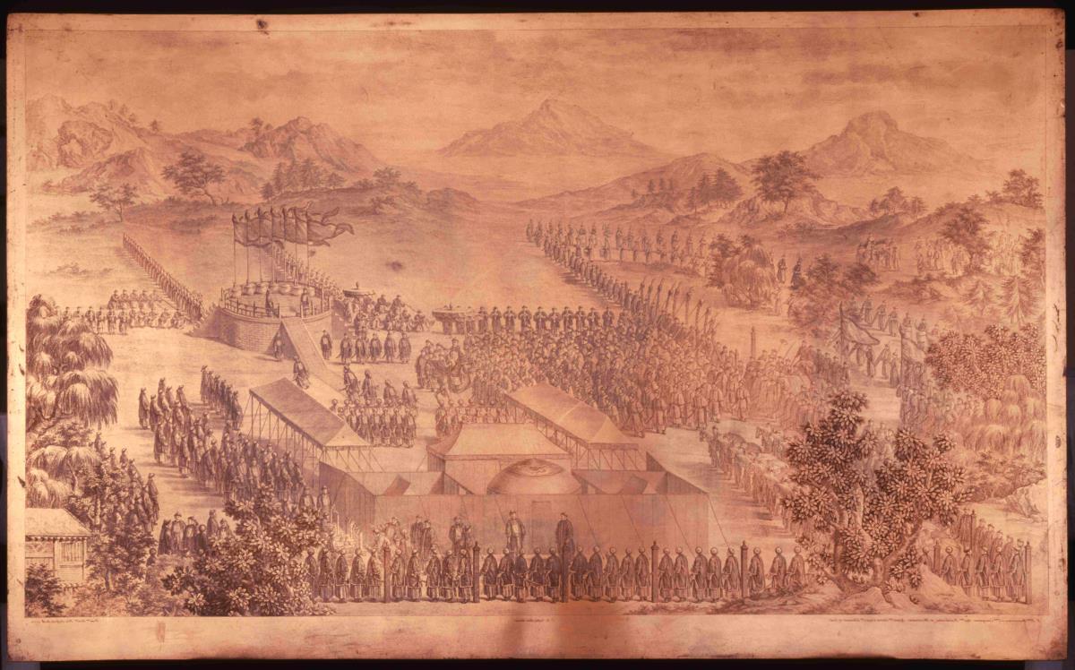"Der Kaiser begibt sich persönlich vor die Stadt, um Berichte verdienter Offiziere und Soldaten entgegenzunehmen"  (Nr. 15 der 西洋-Serie)