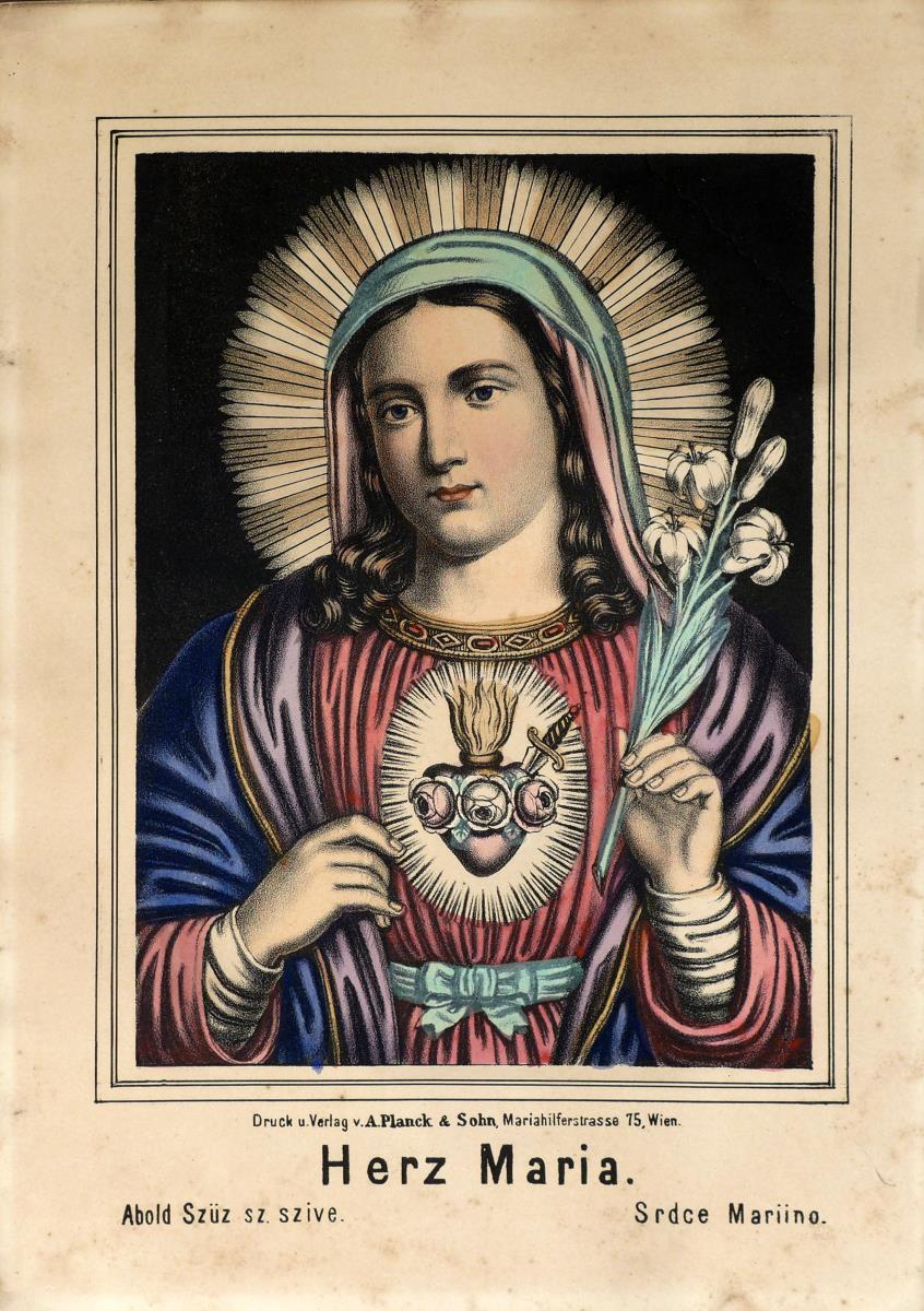 Herz Maria. Abold Szüz sz. szive. Srdce Mariino.