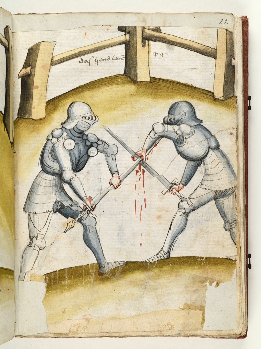 Abdrehen der gebundenen Klinge. Fecht- und Ringerbuch der Brüder vom Stain (nach Talhoffer)