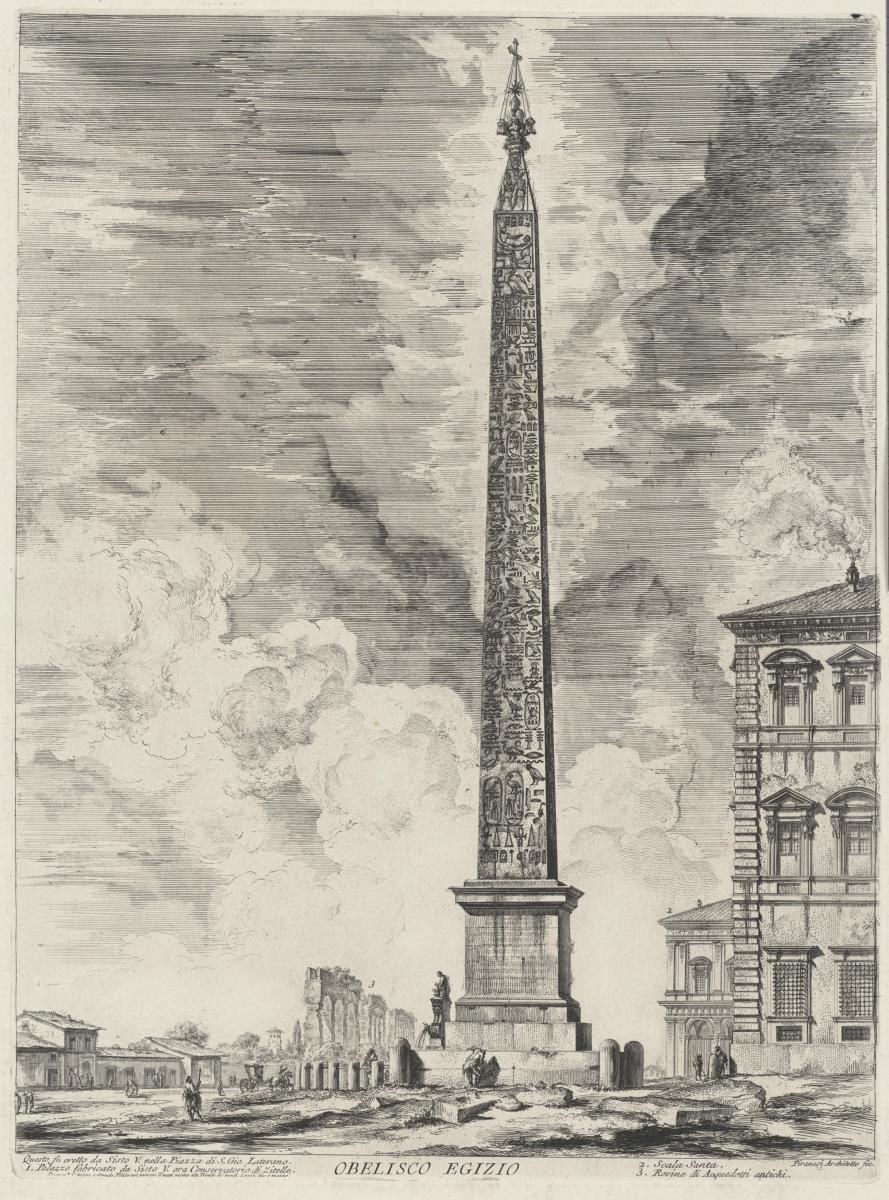 Der ägyptische Obelisk auf der Piazza di San Giovanni in Laterano (aus: Vedute di Roma)
