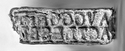 Stempel mit Inschrift AVGGGNNN / ACTLESBI