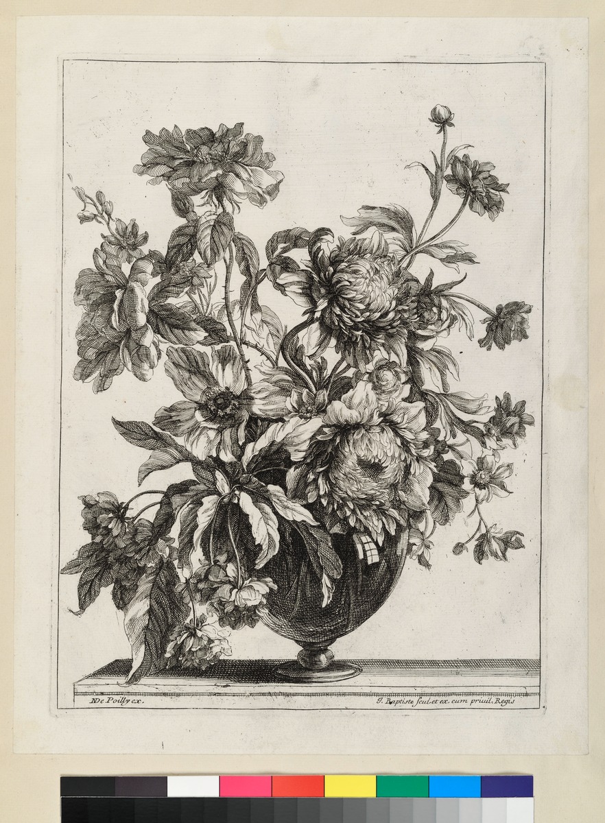 Blumen in Sträußen und Vasen.