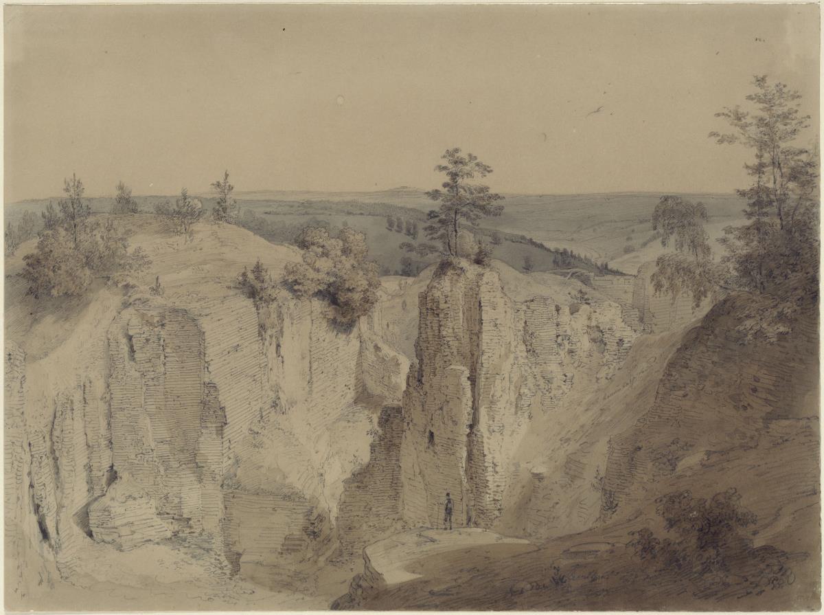 Steinbruch und Blick über das Land bei Solnhofen