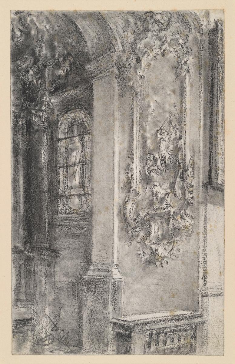 Detailstudie aus dem Chor einer Rokokokirche in München