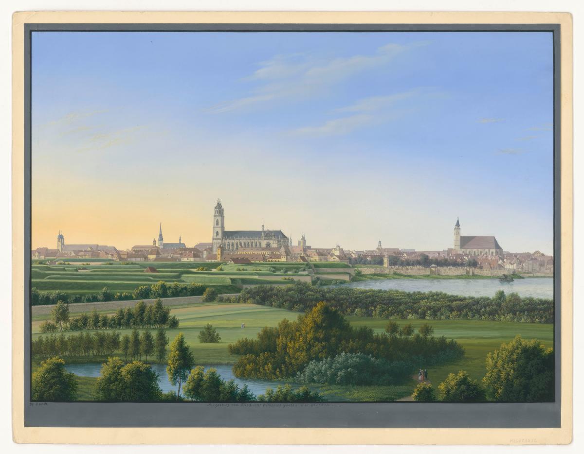Magdeburg von Friedrichs Wilhelms Garten aus gesehen