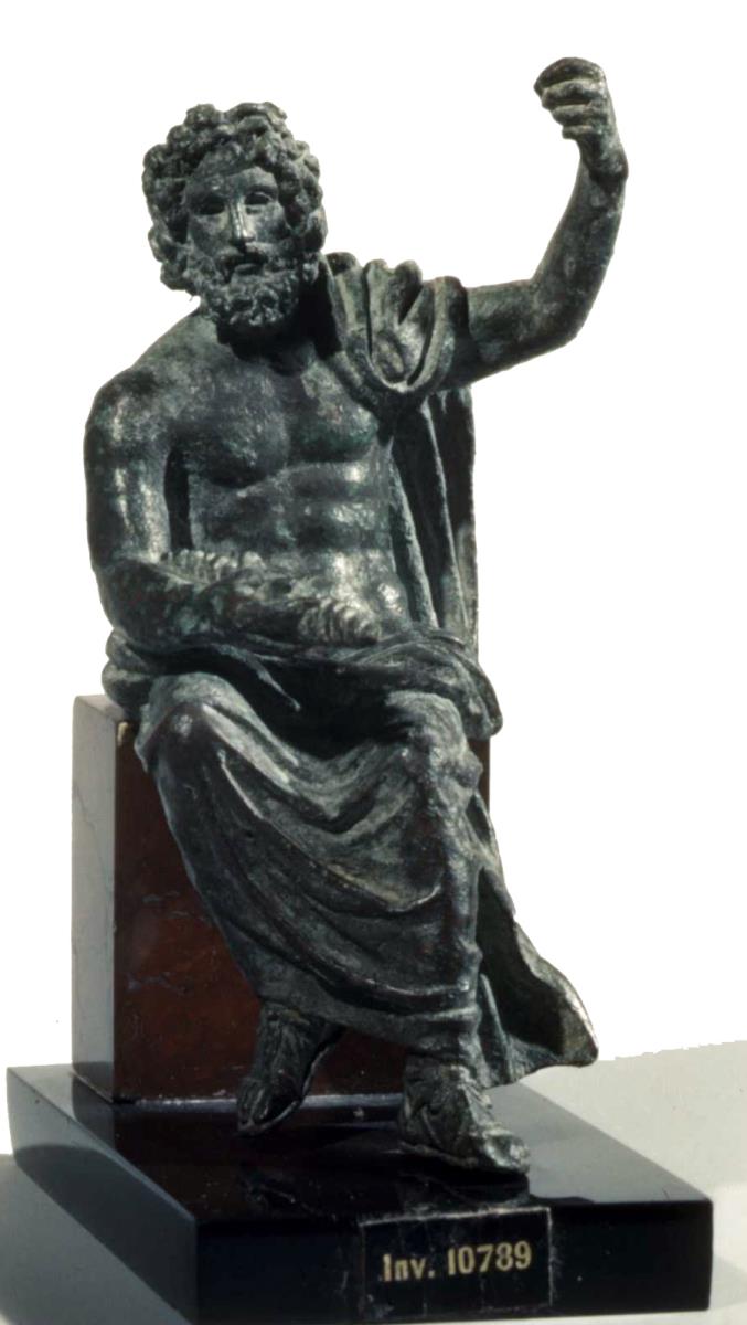 Statuette des thronenden Jupiter Capitolinus mit Blitz und Szepter