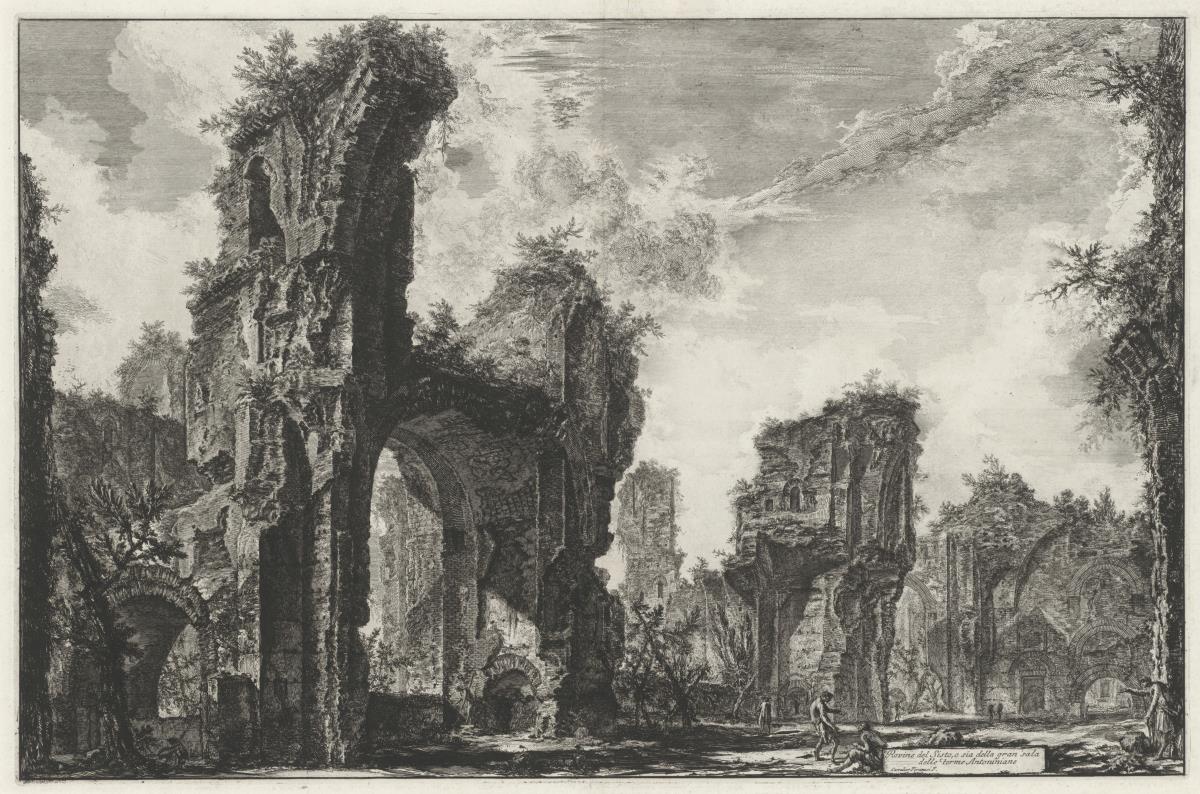 Ruinen des Xystus oder des großen Saals der Caracalla-Thermen (aus: Vedute di Roma)