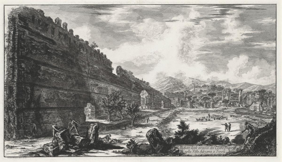 Ansicht der Überreste des Castro Pretorio in der Villa Hadrians in Tivoli