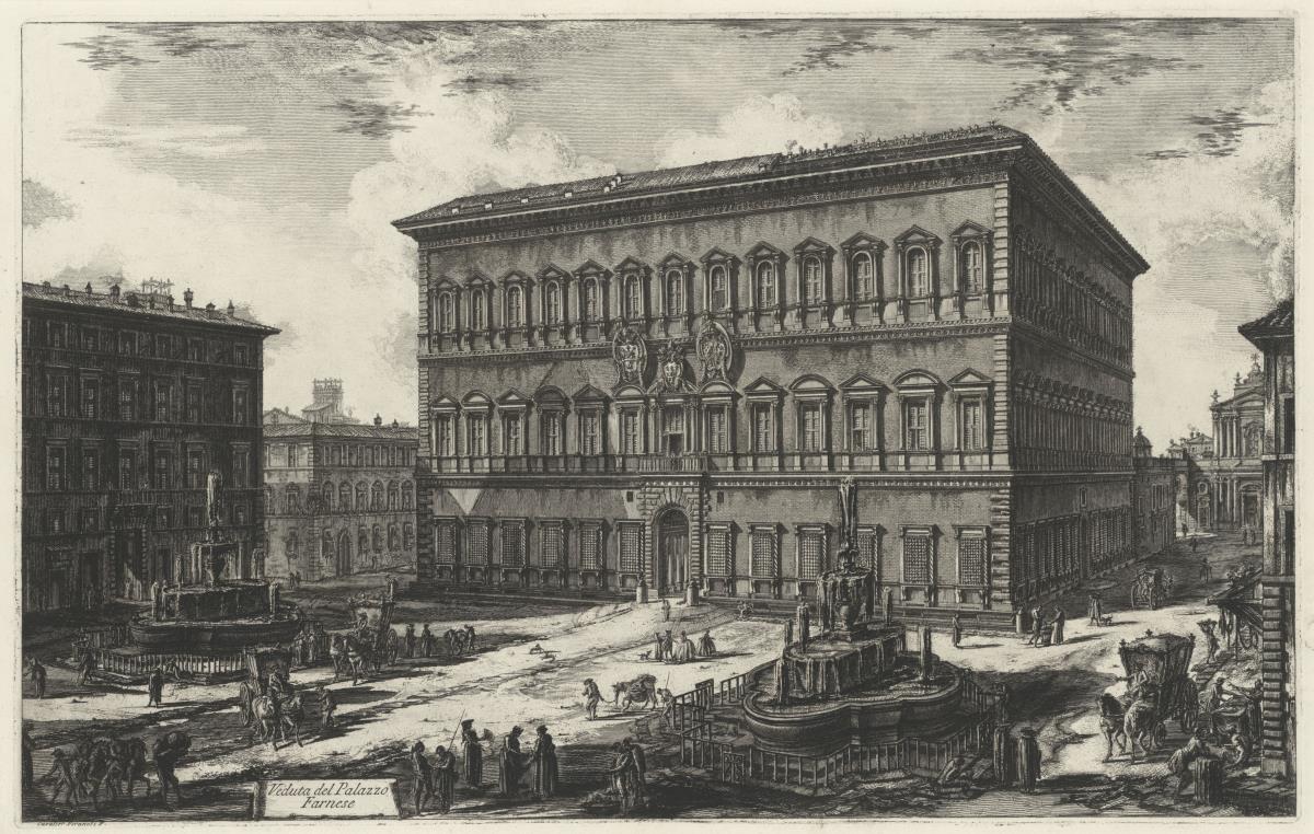 Ansicht des Palazzo Farnese (aus: Vedute di Roma)