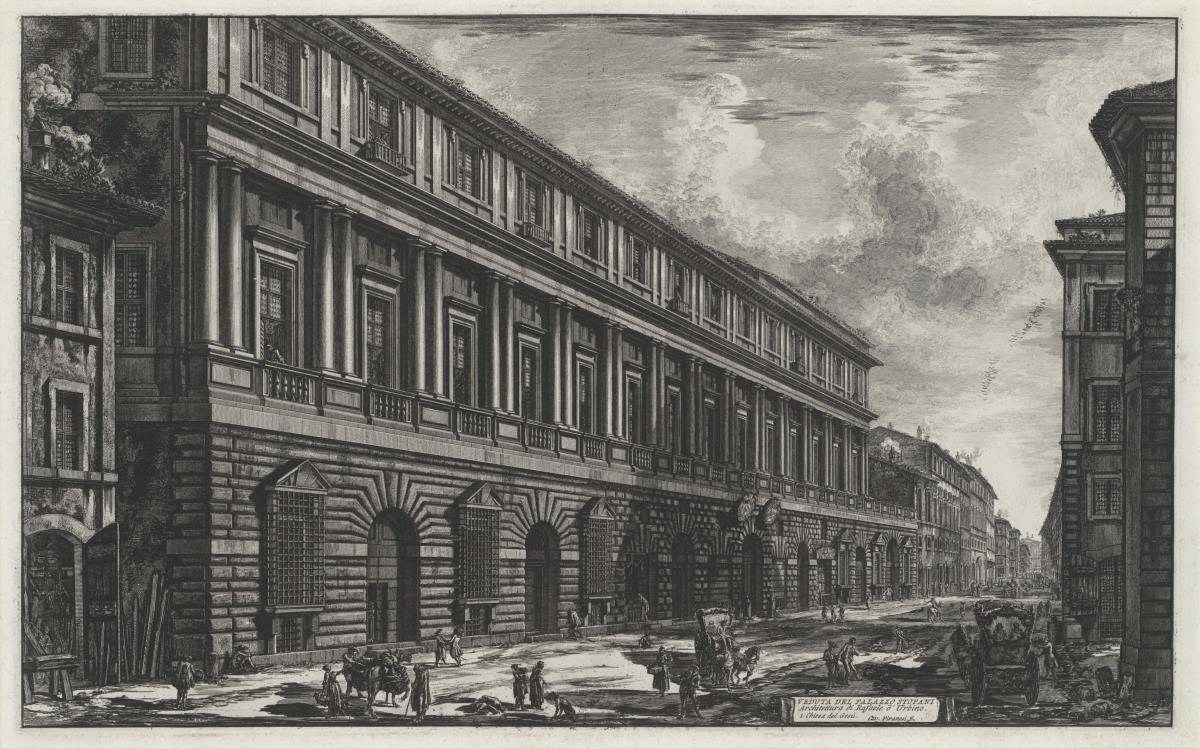 Ansicht des Palazzo Stopani (aus: Vedute di Roma)