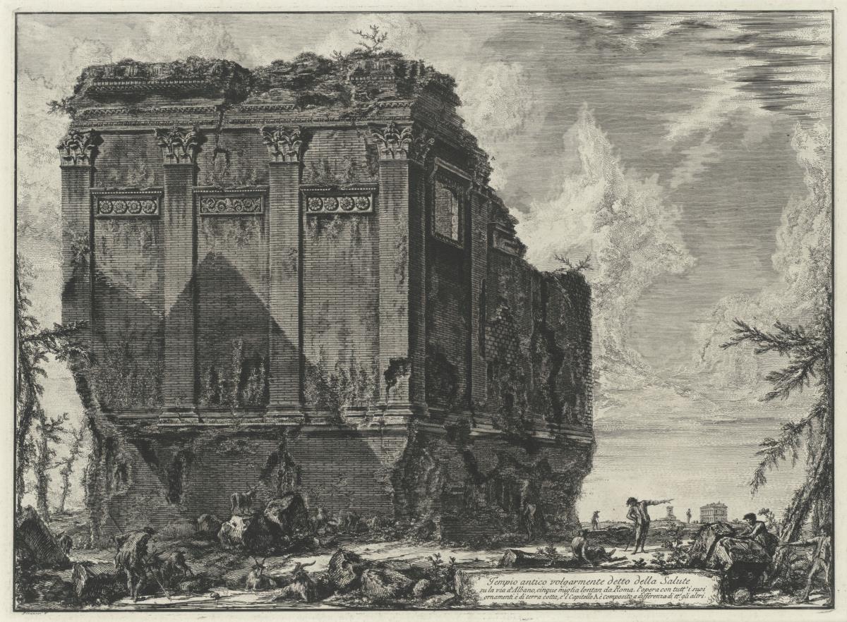Antiker Tempel gewöhnlich della Salute genannt (aus: Vedute di Roma)