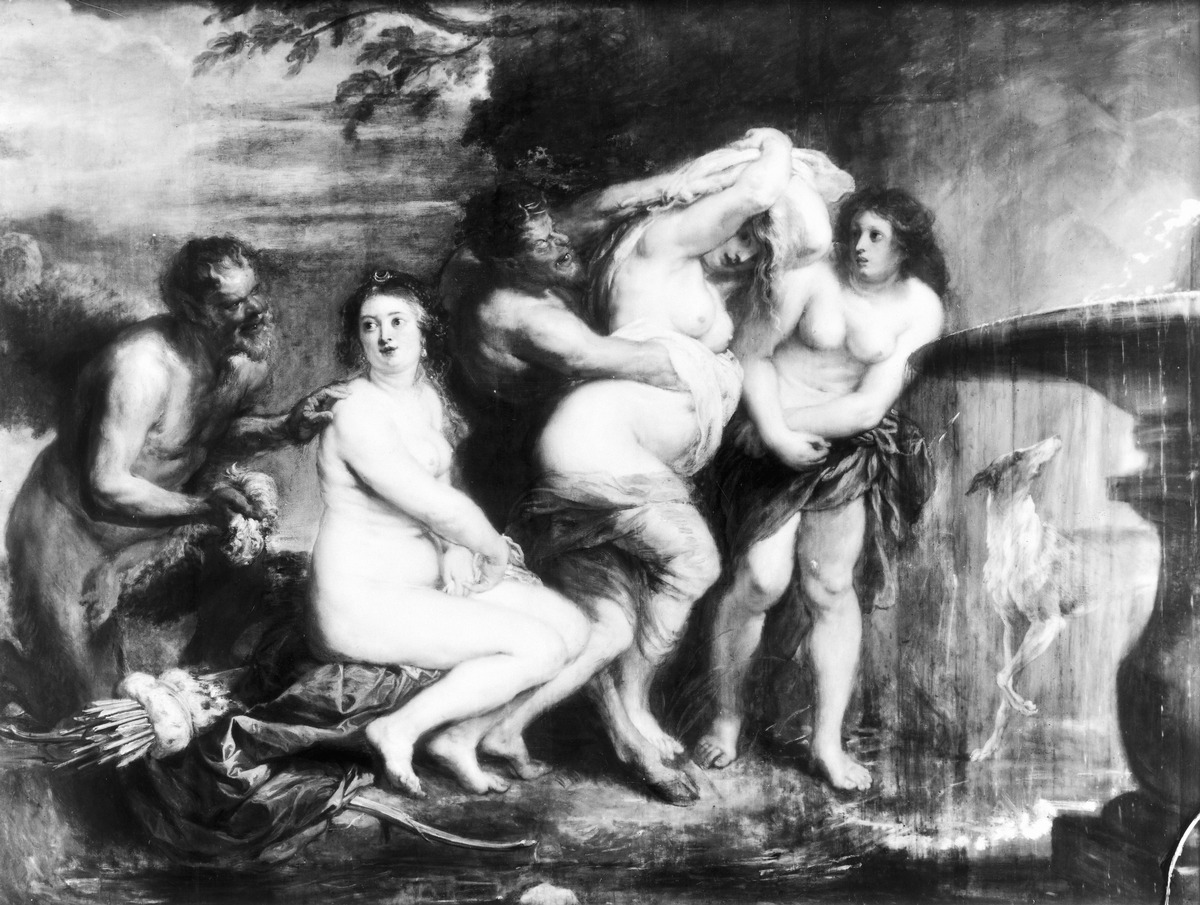 Diana mit zwei Nymphen von Satyrn beim Bade überrascht
