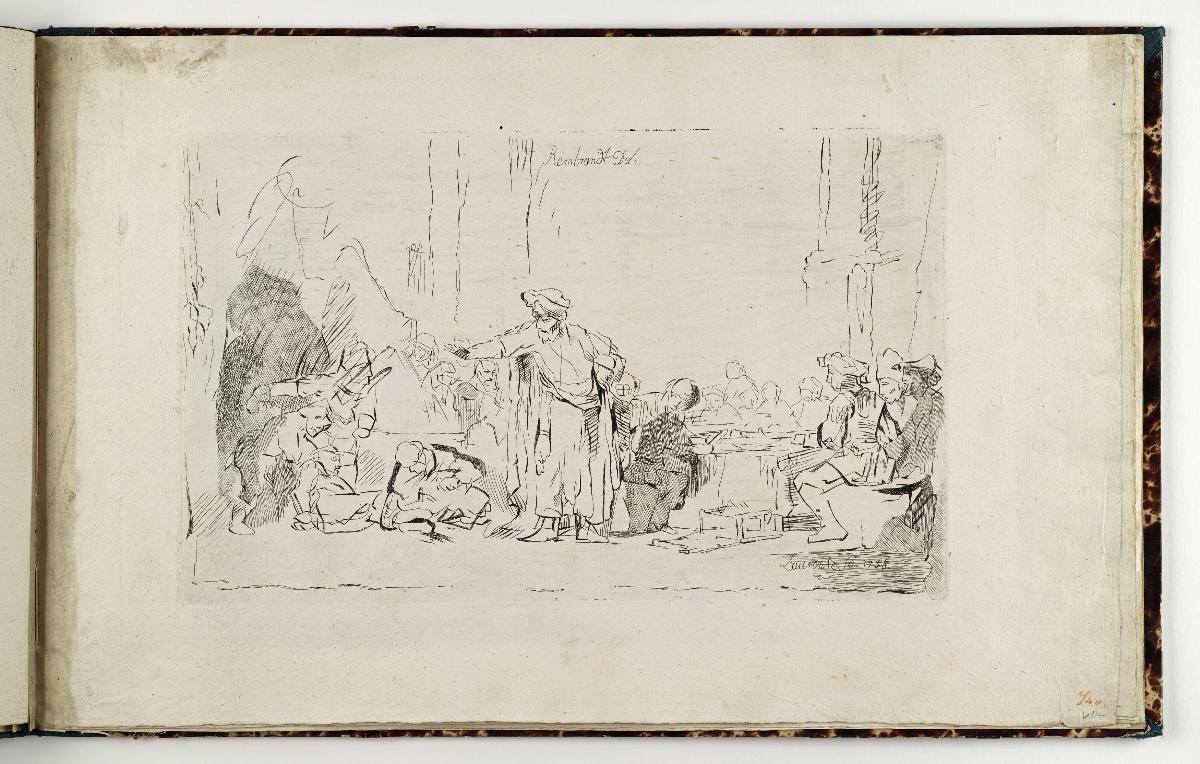Szene einer Festnahme aus dem Alten Testament. in: Recueil de differents sujets d’étude gravé d’après les dessins de Rembrandt par D. Laurentz