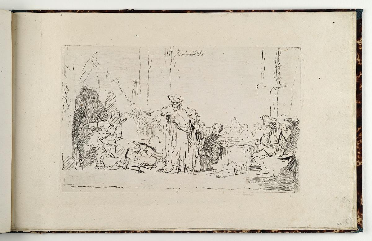 Szene einer Festnahme aus dem Alten Testament. in: Recueil de differents sujets d’étude gravé d’après les dessins de Rembrandt par D. Laurentz