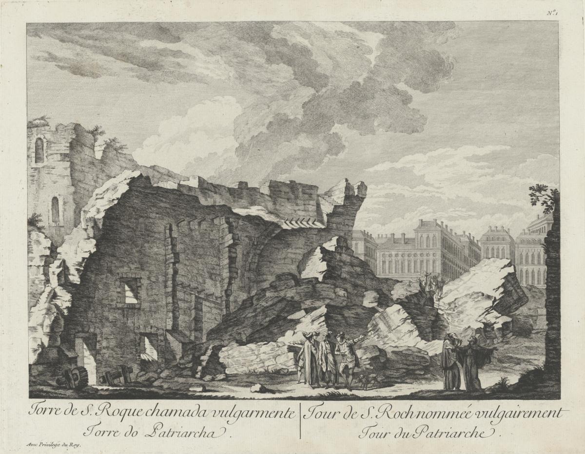 Der Turm von San Roque. Nr. 1 (aus: Sammlung der schönsten Ruinen von Lissabon, verursacht durch das Erdbeben und das Feuer des ersten November 1755)
