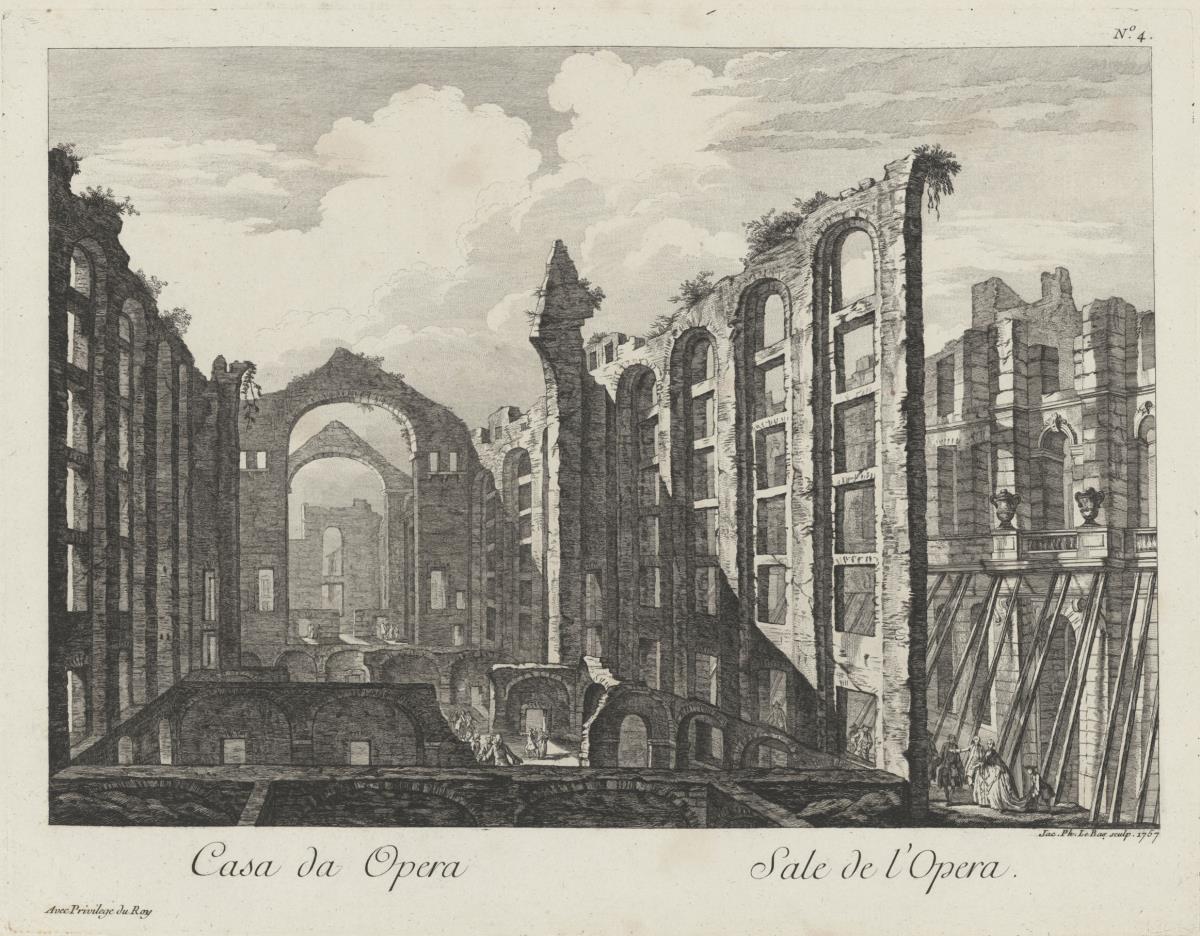 Das Opernhaus. Nr. 4 (aus: Sammlung der schönsten Ruinen von Lissabon, verursacht durch das Erdbeben und das Feuer des ersten November 1755)